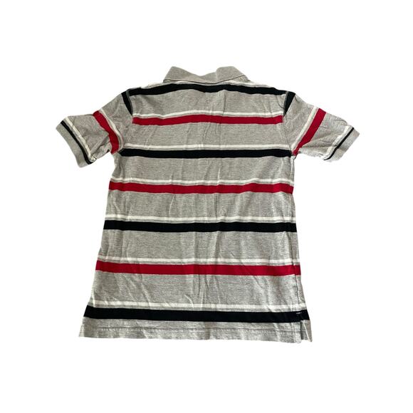 Wrangler Boys Gray Striped Short Sleeve Collar Polo Shirt Youth Size Large 10-12 - Picture 3 of 5